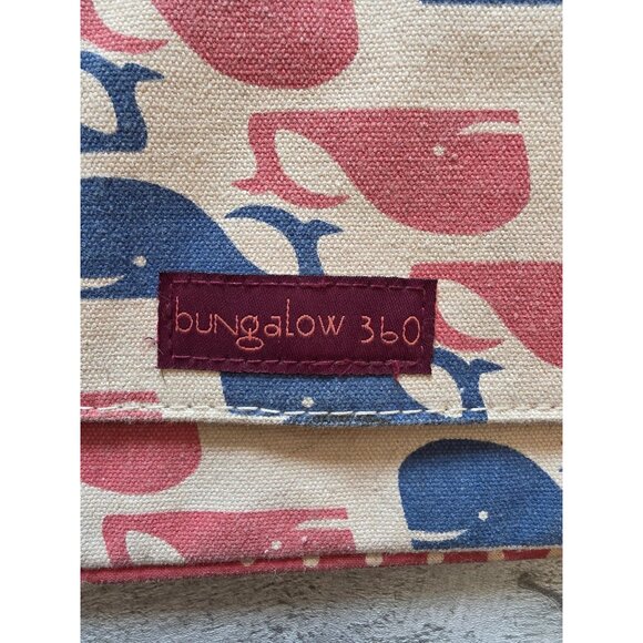 Bungalow 360 Whale Print Canvas Wristlet Wallet With Snap Closure & Zippered Poc - Picture 2 of 7